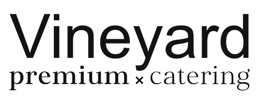 Logo van Vineyard premium catering in zwarte typografie.