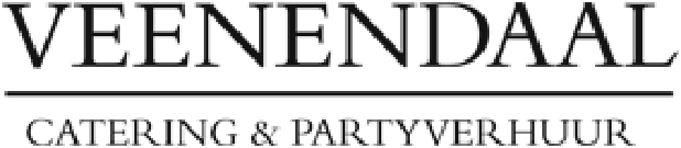 Logo van Veenendaal Catering & Partyverhuur in zwarte hoofdletters.